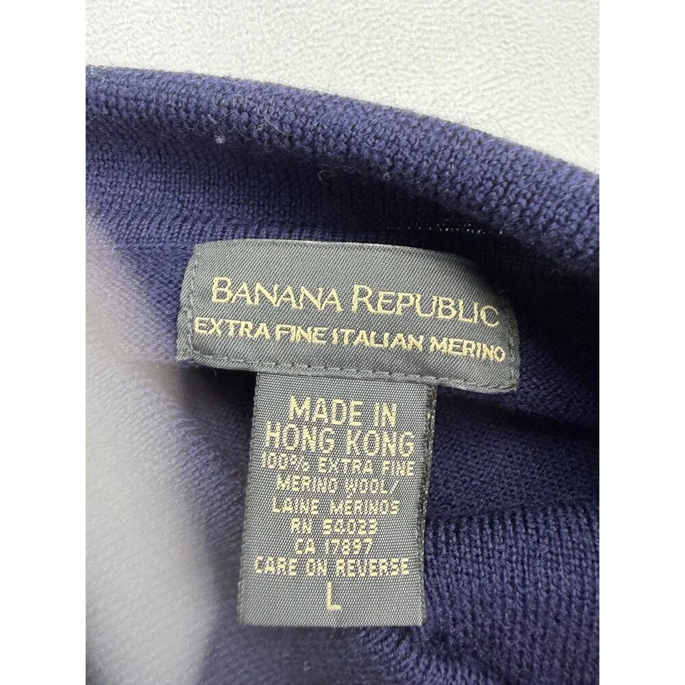 Banana Republic Men's Merino Wool Polo Sweater‎ L